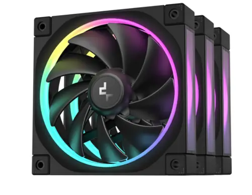 Set ventilatoare Deepcool FL12, 3 x 120mm, 500 - 2150 rpm, iluminare aRGB (Negru)
