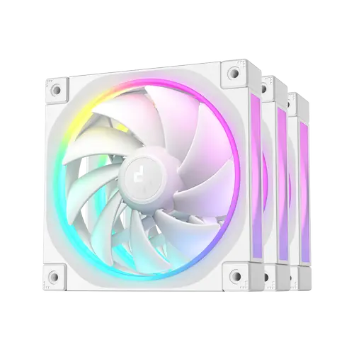 Set ventilatoare Deepcool FL12, 3 x 120mm, 500 - 2150 rpm, iluminare aRGB (Alb)