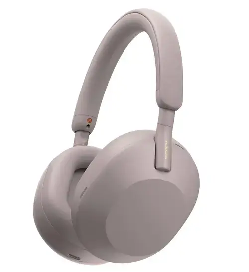 Casti Over the Ear Sony WH-1000XM5P, Wireless, Bluetooth, Noise cancelling, Autonomie baterie 30 ore, Microfon (Roz)