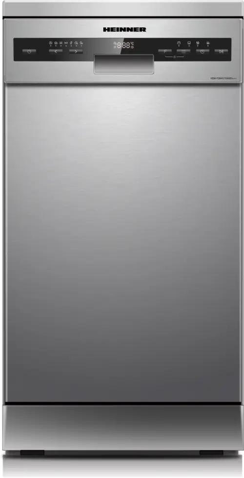 Masina de spalat vase Heinner HDW-FSM45710AXD+++, 10 seturi, Clasa D, Display LED, 7 programe (Argintiu)