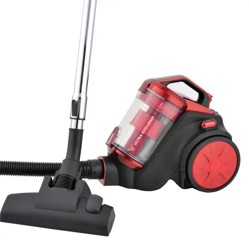 Aspirator fara sac Daewoo RCC-120R-1, 800 W, recipient colectare 1.5 litri, putere aspirare 140 W, aspiratie ciclonica (Rosu)