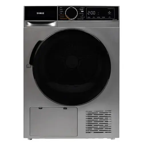 Uscator de rufe Samus SADP-836DS, Pompa de caldura, 8 kg, 15 programe, Clasa D, Igienizare UV, Afisaj electronic (Gri inchis)
