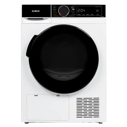 Uscator de rufe Samus SADP-835, Pompa de caldura, 8 kg, 15 programe, Clasa D, Igienizare UV (Alb)