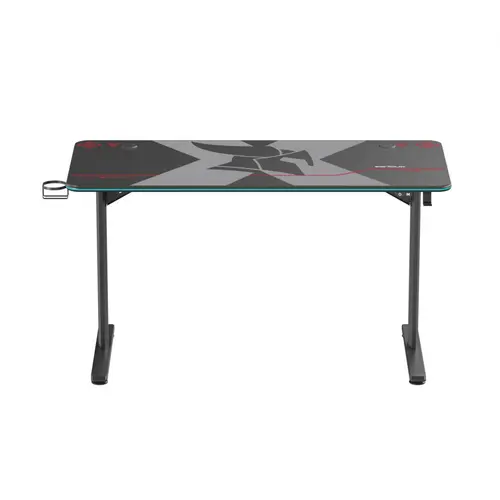 Birou gaming Serioux Aeter RGB,   1200x600x750mm, greutate suportata: 75 kg, banda LED RGB, mouse Pad inclus, suport casti, suport cana/pahar (Negru)