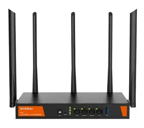 Router Wireless Tenda W30E, 3x LAN, AX3000 Dual Band, Gigabit (Negru)