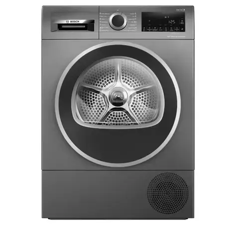 Uscator de rufe Bosch WQG245DREU, Pompa de caldura, 9 Kg, 14 programe, AutoDry, Condensator cu autocuratare, EcoSilence Drive, Clasa C (Argintiu)