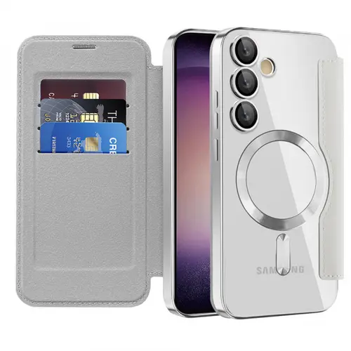 Husa MagSafe pentru Samsung Galaxy S23 S911 Techsuit SmartMag Book (Gri)