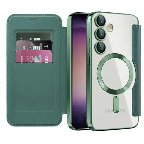 Husa MagSafe pentru Samsung Galaxy S23+ S916 Techsuit SmartMag Book (Verde)