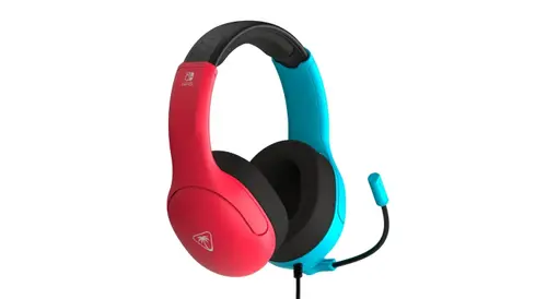Casti Gaming cu fir Turtle Beach Airlite Fit, Jack 3.5mm, Microfon, Nintendo Switch (Albastru/Rosu)