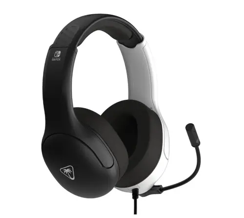Casti Gaming cu fir Turtle Beach Airlite Fit, Jack 3.5mm, Microfon, Nintendo Switch (Negru/Alb)