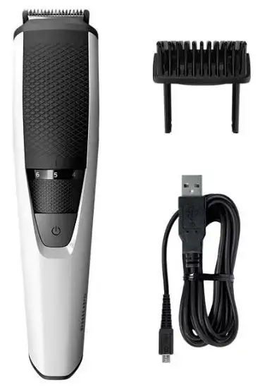 Aparat de tuns barba Philips Beardtrimmer series 3000 BT3202/14, Lame din otel inoxidabil (Negru/Argintiu)