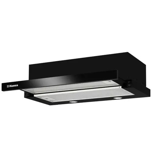 Hota telescopica Hansa OTP6243BGH, Capacitate de absorbire 389 M3/H, Iluminare LED (Negru)