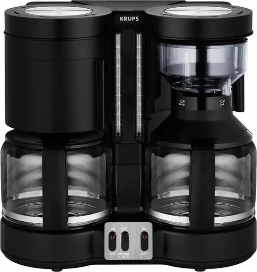 Cafetiera Krups Duothek Plus KM 8508, 1100W, 1L, 10 cesti, Oprire automata, Mentinere la cald, Anti-picurare (Negru)