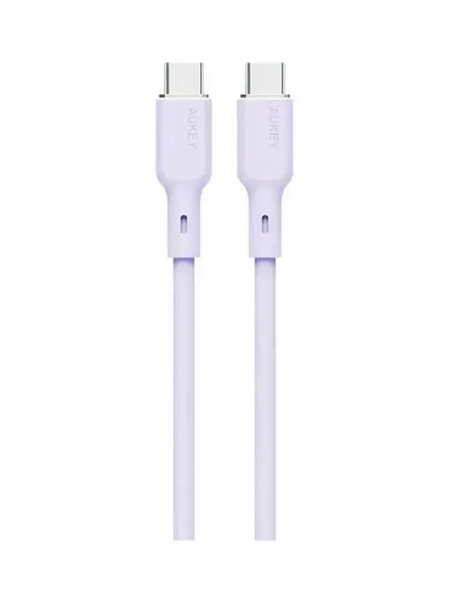 Cablu alimentare si date Aukey LLTSN1049571, USB Type-C (T) la USB Type-C (T), 1.8m, 480 Mbps, 100W, silicon (Mov)