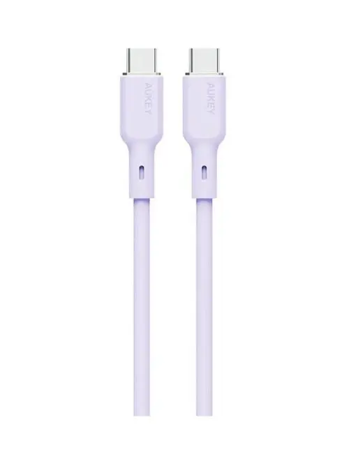Cablu alimentare si date Aukey LLTSN1049571, USB Type-C (T) la USB Type-C (T), 1.8m, 480 Mbps, 100W, silicon (Mov)