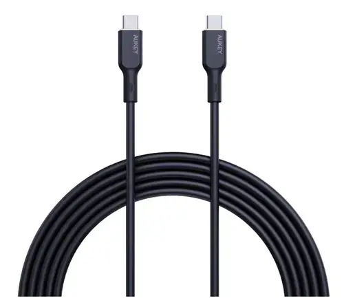 Cablu alimentare si date Aukey LLTSN1040023, USB Type-C (T) la USB Type-C (T), 1.8m, 480 Mbps, 100W, silicon (Negru)
