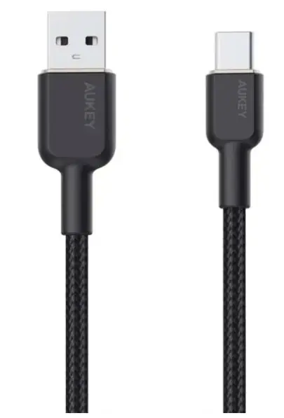 Cablu alimentare si date Aukey LLTSN1041439, USB Type-A (T) la USB Type-C (T), 1.8m, 480 Mbps, 60W, nylon (negru)