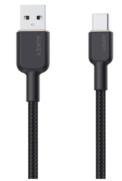 Cablu alimentare si date Aukey LLTSN1041439, USB Type-A (T) la USB Type-C (T), 1.8m, 480 Mbps, 60W, nylon (negru)
