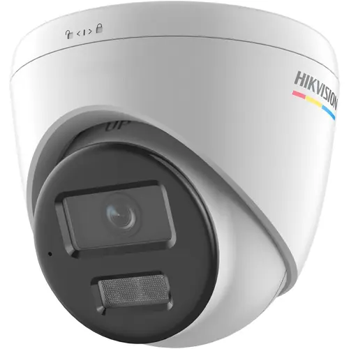 Camera de supraveghere exterior IP Turret ColorVu Hikvision DS-2CD1327G2H-LIU(2.8MM), 2MP, 2.8mm, Microfon, IP67, PoE