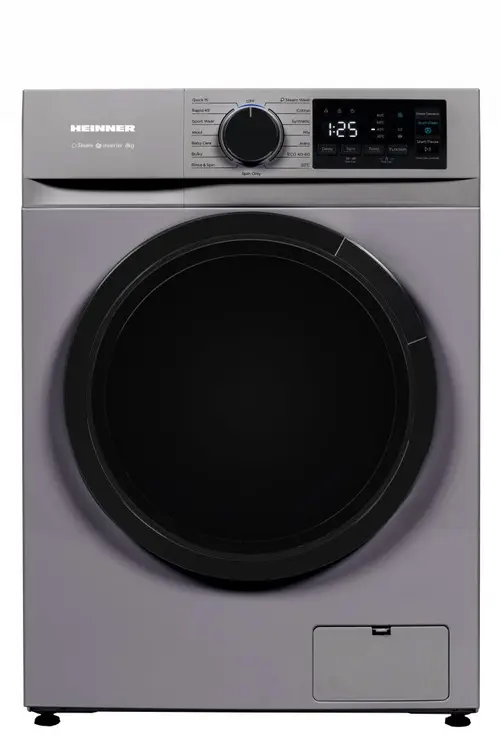 Masina de spalat rufe HEINNER HWM-M814IVNSA+++, 8 kg, 1400 rpm, Clasa A, Motor Inverter, 15 programe (Argintiu)