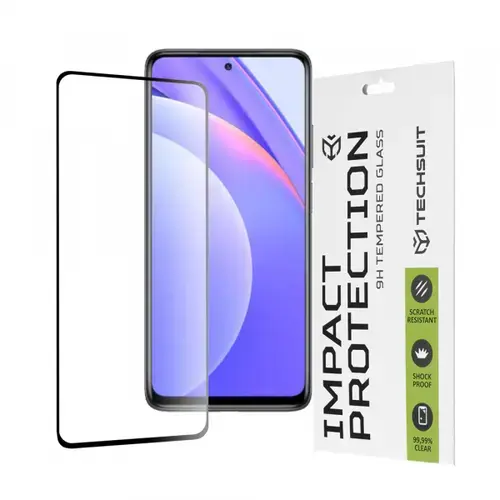 Folie de protectie Ecran Techsuit pentru Xiaomi Mi 10T Lite 5G, Sticla securizata, Full Glue, 111D (Transparent/Negru)