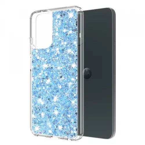 Husa pentru Motorola Moto G45 / G34, Techsuit, Sparkly Glitter, Bleu