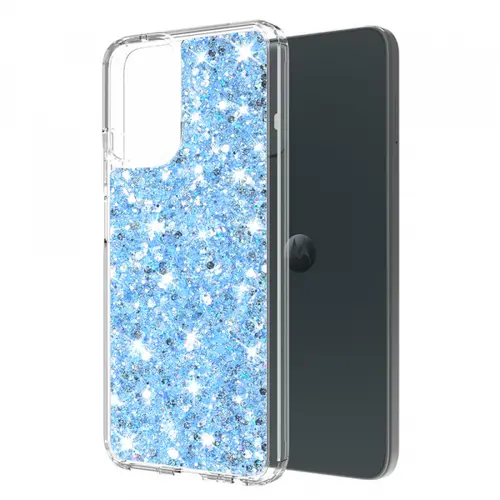 Husa pentru Motorola Moto G45 / G34, Techsuit, Sparkly Glitter, Bleu