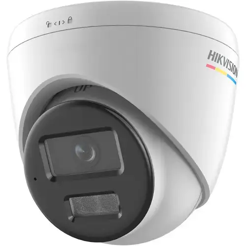 Camera de supraveghere exterior IP Turret ColorVu Hikvision DS-2CD1327G2H- LIU(4MM), lentila fixa 4mm, 2MP, IR 30M, PoE