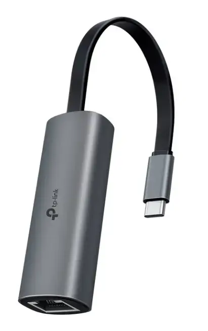 Placa de retea TP-LINK UE302C, USB-C, port RJ-45 Gigabit LAN, 2.5 Gbps (Gri)
