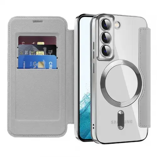 Husa MagSafe pentru Samsung Galaxy S22 5G S901 Techsuit SmartMag Book (Gri)