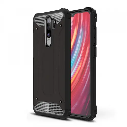 Husa pentru Xiaomi Redmi Note 8 Pro, Techsuit, Hybrid Armor (Negru)