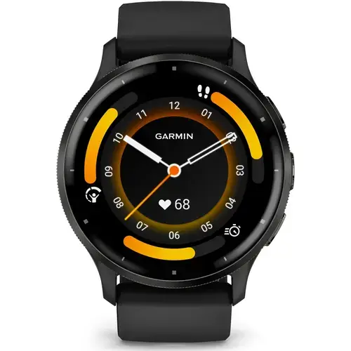 Ceas activity outdoor tracker Garmin Venu 3, GPS, Wi-Fi, curea silicon, 45mm, Black/Slate