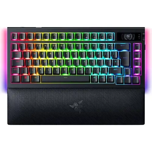 Tastatura Gaming Mecanica Wireless Razer BlackWidow V4 Pro 75% ISO, Bluetooth, Layout US, Chroma RGB, Switch-uri Tactile Gen-3 (Negru)