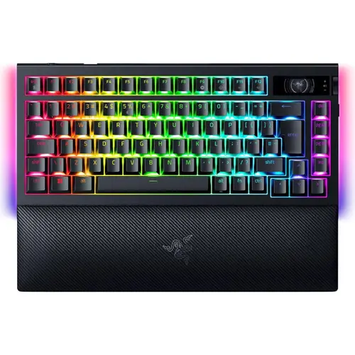 Tastatura Gaming Mecanica Wireless Razer BlackWidow V4 Pro 75% ISO, Bluetooth, Layout US, Chroma RGB, Switch-uri Tactile Gen-3 (Negru)