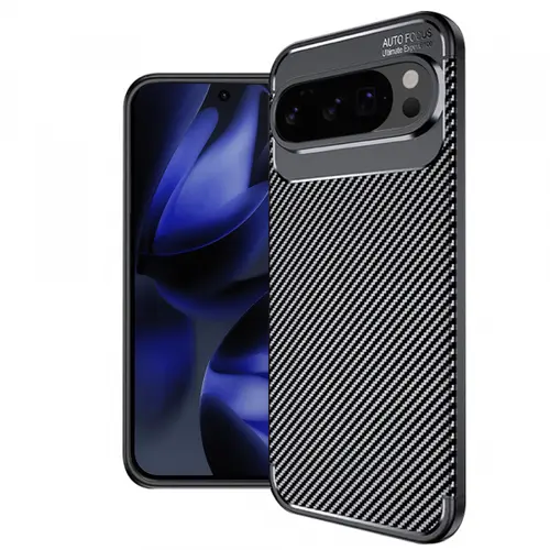Husa pentru Google Pixel 10 Pro XL, Techsuit, CarbonFiber (Negru)