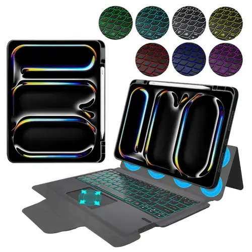 Husa cu Tastatura pentru Apple iPad Pro 13 (2024), Techsuit, KeyTab Pro (Negru)