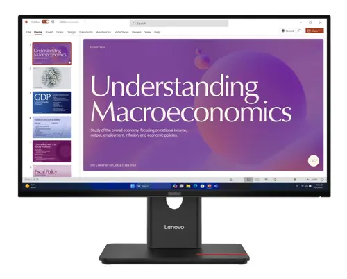 Monitor IPS LED Lenovo ThinkVision 23.8inch T24D-40, Full HD (1920 x 1080), HDMI, DisplayPort, Boxe, Pivot (Negru)