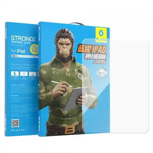 Folie de protectie Ecran Blueo HD Applicator Pro pentru Apple iPad 10.2 (2021) / 10.2 (2020) / 10.2 (2019), Sticla Securizata, Full Glue