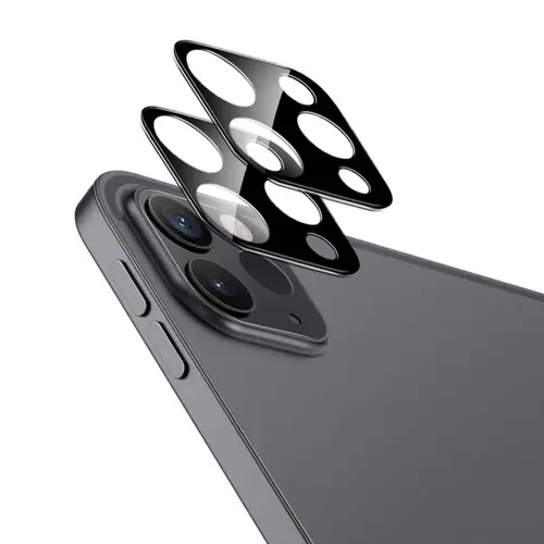 Folie de protectie Camera Spate ESR pentru Apple iPad Pro 13 (2024) / Pro 11 (2022) / Pro 12.9 (2022), Sticla Securizata, Set 2 bucati (Negru)