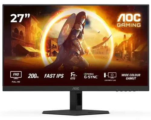 Monitor Gaming Fast IPS LED AOC 27inch 27G4HRE, HDMI, DisplatPort, Boxe, 200 Hz, 0.5 ms (Negru)