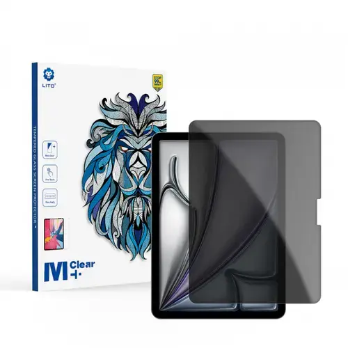 Folie de protectie Ecran Privacy Lito Classic pentru Apple iPad Air 11 (2025) / Air 11 (2024), Sticla Securizata, Full Glue, 2.5D
