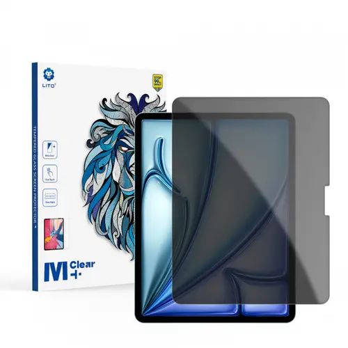 Folie de protectie Ecran Privacy Lito Classic pentru Apple iPad Air 13 (2025) / Air 13 (2024), Sticla Securizata, Full Glue, 2.5D