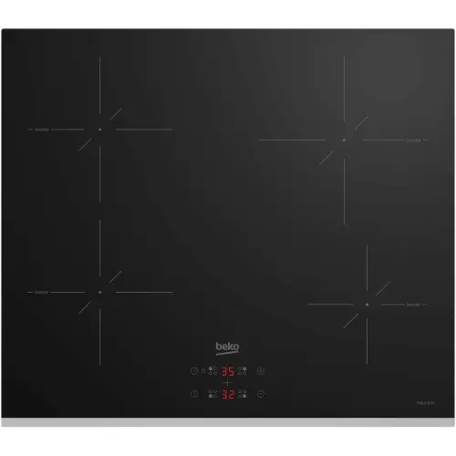 Plita incorporabila Beko HII64401SMTX, 7200 W, Inductie , 4 zone de gatit, Booster, Stop & Go, OverHeat Safety System, Auto Shutdown, 59 cm (Negru)