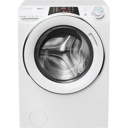 Masina de spalat rufe cu uscator Candy Rapido ROW 4964DWMT1-S, 10 kg spalare, 6 kg uscare, 1600 RPM, Motor Inverter, Wi-Fi, Bluetooth, Steam, Quick&Clean, Clasa A (Alb)