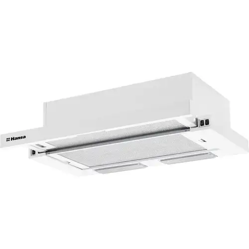 Hota incorporabila telescopica Hansa OTS6251WH, Putere de absorbtie 429 m3/h, 2 motoare, 60 cm (Alb)