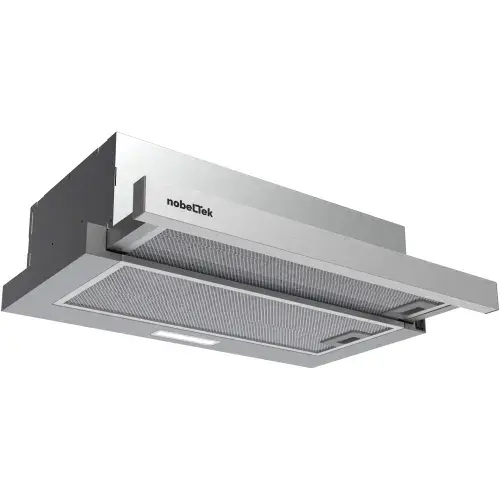 Hota incorporabila telescopica NobelTek NHO-T6001MX, Putere de absorbtie 500 mc/h, Iluminare LED, 60 cm (Argintiu)