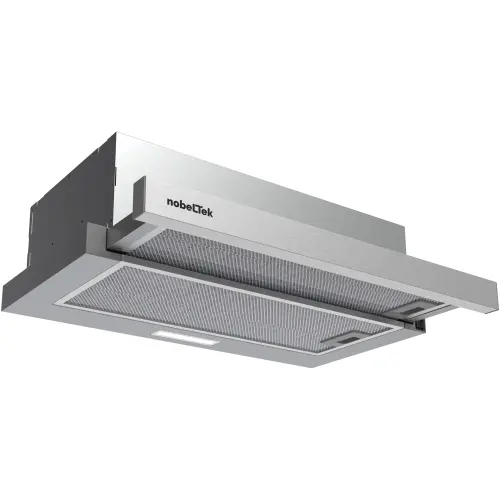 Hota incorporabila telescopica NobelTek NHO-T6001MX, Putere de absorbtie 500 mc/h, Iluminare LED, 60 cm (Argintiu)