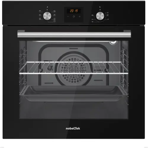 Cuptor incorporabil Nobeltek NBIO-627BK-1, Electric, 60 l, 7 functii, Timer digital, Ventilator de racire (Negru)