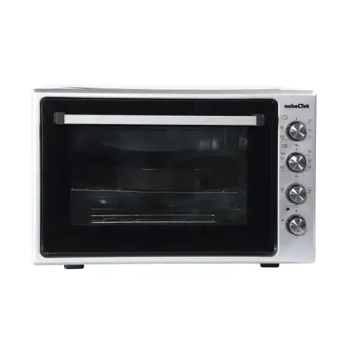 Cuptor electric NobeLTek NLT FSO70X, 70L, 2200W, Grill, Timer, Termostat, Sticla dubla, Ventilator, Iluminare (Argintiu)