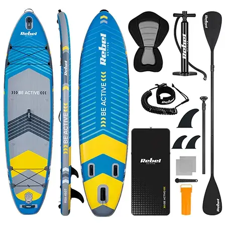 Set placa gonflabila SUP REBEL ACTIVE PADDLE RBA-4507-BL, 335 x 84 x 15 cm (Albastru)